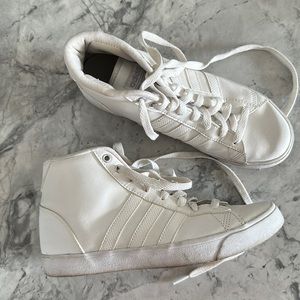 White adidas leather high tops